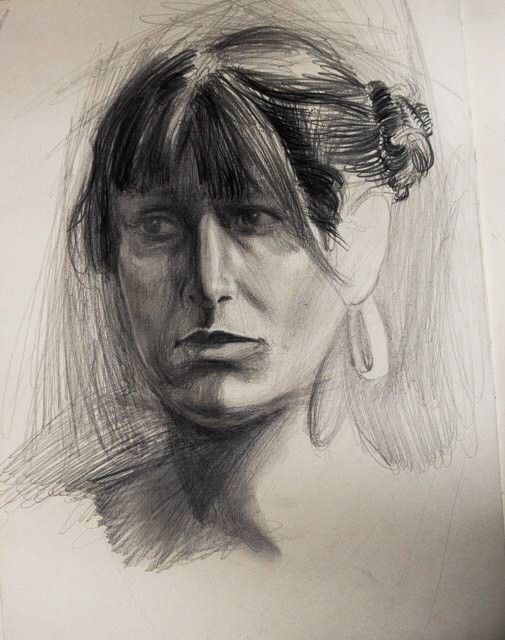 Gökmen Sanat öğrenci çalışması — karakalem portre çalışması