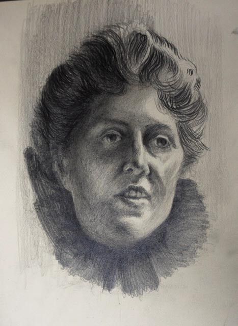 Gökmen Sanat öğrenci çalışması — karakalem portre çalışması
