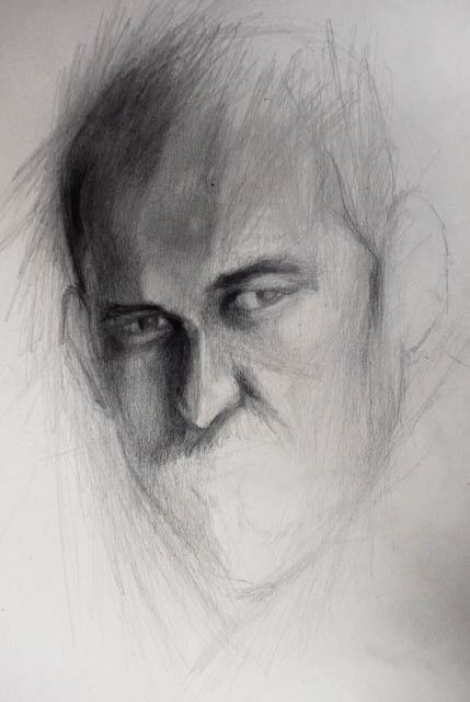Gökmen Sanat öğrenci çalışması — karakalem portre çalışması