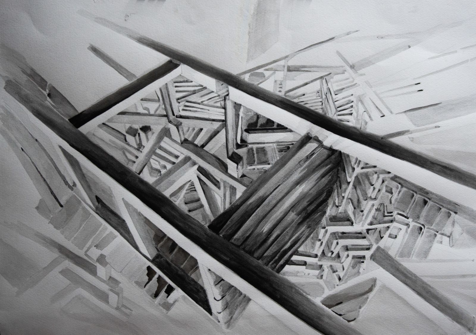 Gökmen Sanat öğrenci çalışması — lavi yapısal kompozisyon